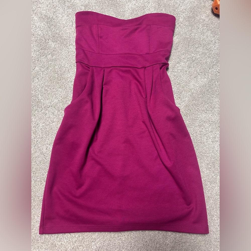 Y2K Wet Seal Fuchsia Strapless Mini Dress